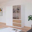 Rauch Costa 181cm 4 Door Combi Wardrobe - Alpine White and Artisan Oak