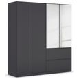 Rauch Costa 181cm 4 Door Combi Wardrobe - Metallic Dark Grey