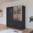 Rauch Costa 181cm 4 Door Combi Wardrobe - Metallic Dark Grey