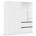 Rauch Costa 181cm 4 Door Combi Wardrobe with Metallic Dark Grey Handle - Alpine White