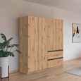 Rauch Costa 181cm 4 Door Wardrobe with Drawers - Artisan Oak