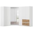 Rauch Costa 208cm 7 Door L-Shaped Corner Wardrobe - Alpine White and Artisan Oak