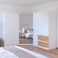 Rauch Costa 208cm 7 Door L-Shaped Corner Wardrobe - Alpine White and Artisan Oak