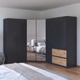 Rauch Costa 208cm 7 Door L-Shaped Corner Wardrobe - Metallic Dark Grey and Artisan Oak