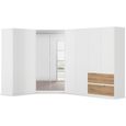 Rauch Costa 208cm 8 Door L-Shaped Corner Wardrobe - Alpine White and Artisan Oak