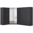 Rauch Costa 208cm 8 Door L-Shaped Corner Wardrobe - Metallic Dark Grey