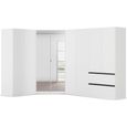Rauch Costa 208cm 8 Door L-Shaped Corner Wardrobe with Metallic Dark Grey Handle - Alpine White