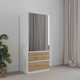 Rauch Costa 91cm 2 Door Combi Wardrobe - Alpine White and Artisan Oak