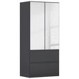 Rauch Costa 91cm 2 Door Combi Wardrobe - Metallic Dark Grey