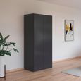 Rauch Costa 91cm 2 Door Wardrobe - Metallic Dark Grey