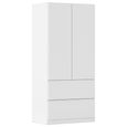 Rauch Costa 91cm 2 Door Wardrobe with Drawers - Alpine White