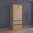 Rauch Costa 91cm 2 Door Wardrobe with Drawers - Artisan Oak
