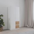 Rauch Costa 91cm 2 Door Wardrobe with LHF Drawers - Alpine White and Artisan Oak