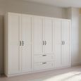 Rauch Cottage 271cm 6 Door Wardrobe with Drawers - Alpine White