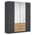 Rauch Davoa 181cm 4 Door Combi Wardrobe - Metallic Dark Grey and Artisan Oak