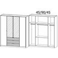 Rauch Davoa 181cm 4 Door Combi Wardrobe - Metallic Dark Grey and Artisan Oak