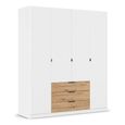 Rauch Davoa 181cm 4 Door Wardrobe - Alpine White and Artisan Oak