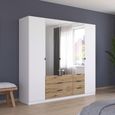 Rauch Davoa 226cm 5 Door Combi Wardrobe - Alpine White and Artisan Oak
