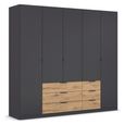 Rauch Davoa 226cm 5 Door Wardrobe - Metallic Dark Grey and Artisan Oak