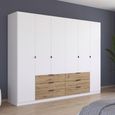 Rauch Davoa 271cm 6 Door Wardrobe - Alpine White and Artisan Oak