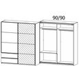 Rauch Elara 181cm 2 Door Combi Sliding Wardrobe - Alpine White