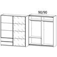 Rauch Elara 181cm 2 Door Combi Sliding Wardrobe - Alpine White and Grey Mirror