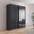 Rauch Elara 181cm 2 Door Combi Sliding Wardrobe - Metallic Dark Grey and Basalt Glass