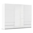 Rauch Elara 271cm 3 Door Combi Sliding Wardrobe - Alpine White and White Glass