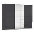 Rauch Elara 271cm 3 Door Combi Sliding Wardrobe - Metallic Dark Grey