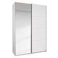 Rauch Elegant4you 136cm 2 Door Sliding Wardrobe with Mirror - Alpine White and White High Gloss