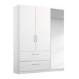 Rauch Elegant4you 136cm 3 Door Combi Wardrobe - 197cm - Alpine White and White High Gloss