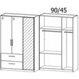Rauch Elegant4you 136cm 3 Door Combi Wardrobe - 210cm - Alpine White and White High Gloss