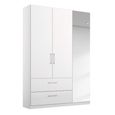 Rauch Elegant4you 136cm 3 Door Combi Wardrobe - 210cm - Alpine White and White High Gloss