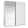 Rauch Elegant4you 181cm 2 Door Sliding Wardrobe with Mirror - Alpine White and White High Gloss