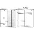 Rauch Elegant4you 181cm 4 Door Combi Wardrobe with 2 Drawer - 197cm - Alpine White and White High Gloss