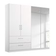 Rauch Elegant4you 181cm 4 Door Combi Wardrobe with 2 Drawer - 197cm - Alpine White and White High Gloss