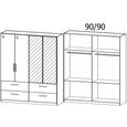 Rauch Elegant4you 181cm 4 Door Combi Wardrobe with 4 Drawer - 210cm - Alpine White and White High Gloss