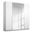 Rauch Elegant4you 181cm 4 Door Wardrobe with Mirror - 197cm - Alpine White and White High Gloss