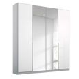 Rauch Elegant4you 181cm 4 Door Wardrobe with Mirror - 210cm - Alpine White and White High Gloss