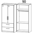 Rauch Elegant4you 91cm 2 Door Wardrobe - 197cm - Alpine White and White High Gloss