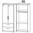 Rauch Elegant4you 91cm 2 Door Wardrobe - 210cm - Alpine White and White High Gloss