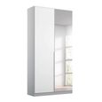 Rauch Elegant4you 91cm 2 Door Wardrobe with Mirror - 210cm - Alpine White and White High Gloss - FSS16489