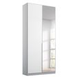 Rauch Elegant4you 91cm 2 Door Wardrobe with Mirror - 210cm - Alpine White and White High Gloss