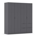 Rauch Ella 181cm 4 Door Wardrobe with Drawer - Metallic Dark Grey