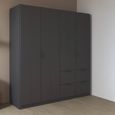 Rauch Ella 181cm 4 Door Wardrobe with Drawer - Metallic Dark Grey