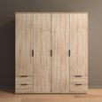 Rauch Essea 168cm 4 Door Wardrobe with Drawers - Sonoma Oak