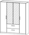 Rauch Essensa 181cm White 4 Door Combi Wardrobe - Oak Carcase