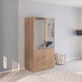 Rauch Evelyn 101cm 2 Door Combi Wardrobe - H 197cm - Sonoma Oak