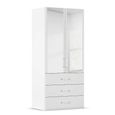Evelyn Wardrobe - 101cm - 2 Door - Combi - H 223cm - Alpine White