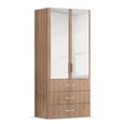 Evelyn Wardrobe - 101cm - 2 Door - Combi - H 223cm - Sonoma Oak